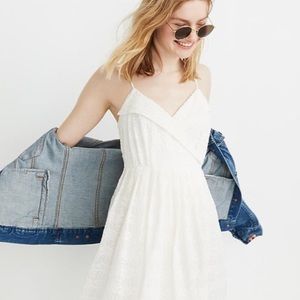 Madewell white lace embroidered wrap dress small